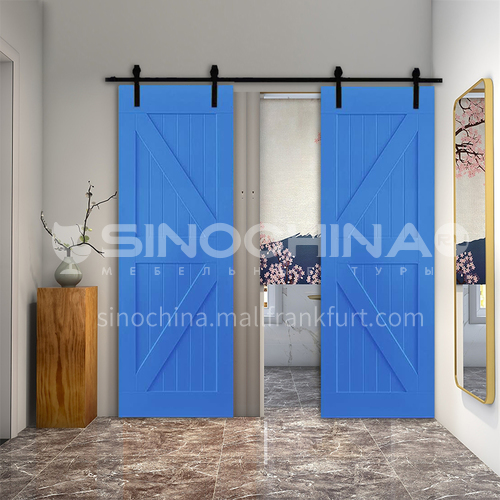 R blue color new design simple and modern style kitchen barn door dressing room sliding door 15